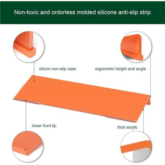 Orange acrylic ergonomic keyboard stand desktop riser non slip office desk holde - Picture 6 of 7